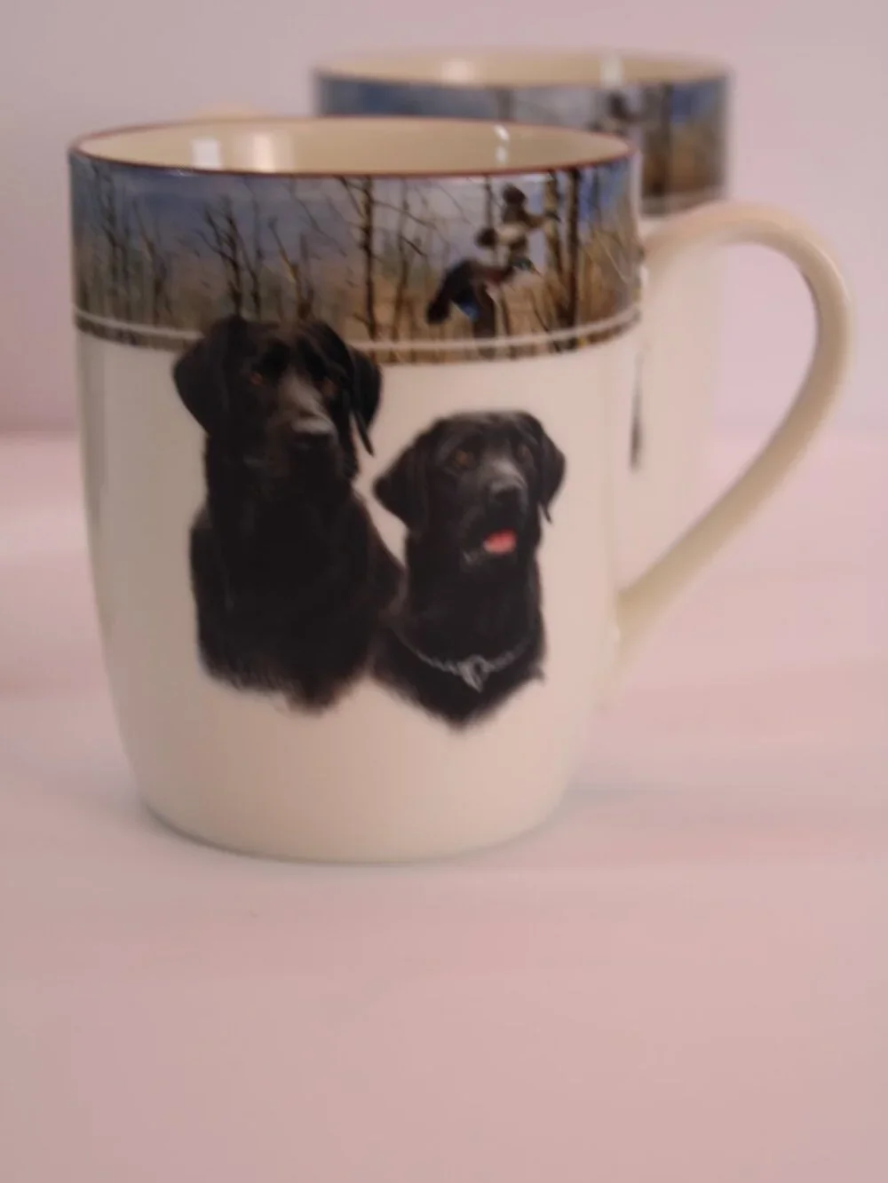Faithful Friends-Black Lab Portrait Jim Killen Wild Wings Coffee/Tea Mugs x4